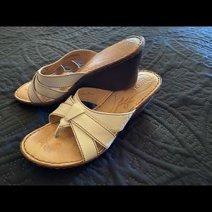 Born white wedge sandals.